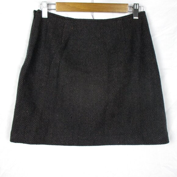J. Crew Wool Herringbone Tweed Short Pencil Skirt Size 6 - Picture 5 of 6